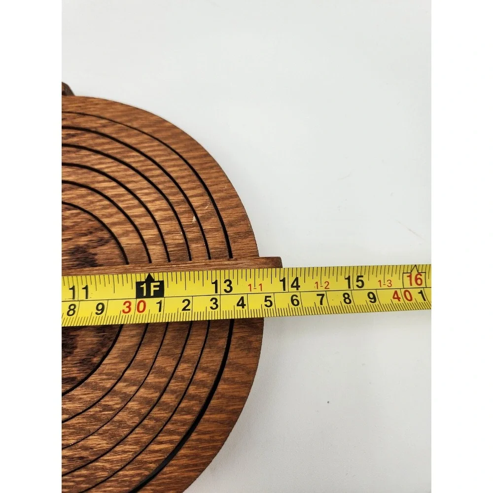 Folding Collapsible Wooden Oval Basket with Handle MCM wood vintage
